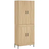 vidaXL Highboard chêne Sonoma 69,5x34x180 cm Matériau dérivé du bois