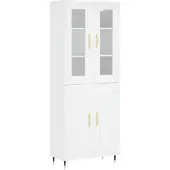 vidaXL Highboard blanc 69,5x34x180 cm Bois composite