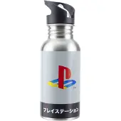Paladone Playstation - Ps Héritage - Bouteille D'eau En Métal Avec Paille