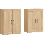 vidaXL Armoires murales 2 pcs. chêne Sonoma bois composite