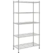 vidaXL Étagère de rangement 5 niveaux 90x35x180 cm Chrome 250 kg
