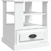 vidaXL Table d'appoint blanc 50x50x60 cm bois d’ingénierie