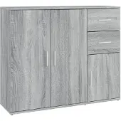 vidaXL Sideboard Gris Sonoma 91x29,5x75 cm Bois composite