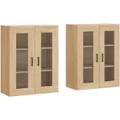 vidaXL Armoires murales 2 pcs. chêne Sonoma bois composite