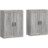 vidaXL Armoires murales 2 pcs. Gris Sonoma Matériau dérivé du bois