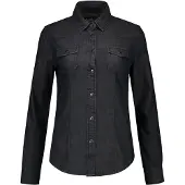 Lemon & soda Chemise Denim Manches Longues Femme Dark Blue Denim - Lemon & Soda LEM3950 - Taille S