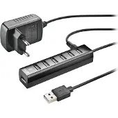 NGS ihub7 tiny hub usb 2.0 - 7 ports usb 2.0 - adaptateur d'alimentation - vitesse jusqu'à 480mbps