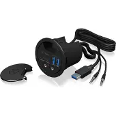 Icy Box IB-HUB1403B - Concentrateur (hub) - 2 x SuperSpeed USB 3.0 + 2 x USB-C - possibilité de montage encastré
