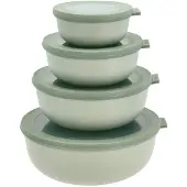 Mepal - Cirqula Low Bowl Set Of 4 - Nordic Sage, Boîte de conservation, Vert