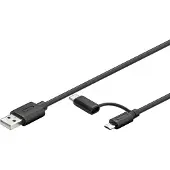 Goobay Câble USB 2.0 USB C vers Micro B 2.0 noir 1 m