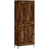 vidaXL Highboard chêne fumé 69,5x34x180 cm bois composite