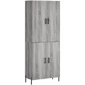 vidaXL Highboard Gris Sonoma 69,5x34x180 cm Matériau dérivé du bois