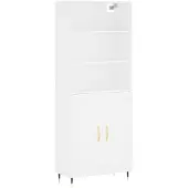 vidaXL Highboard blanc 69,5x34x180 cm Bois composite