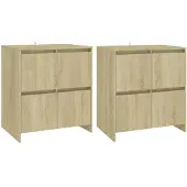 vidaXL Sideboards 2 pcs. chêne Sonoma 70x41x75 cm bois composite