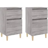 vidaXL Tables de chevet 2 pcs sonoma gris 40x35x70 cm