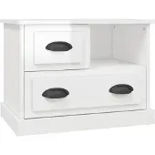 vidaXL Table de chevet blanc brillant 60x39x45 cm