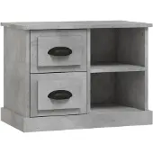 vidaXL Table de chevet gris béton 60x35,5x45 cm