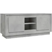 vidaXL Armoire TV gris béton 102x35x45 cm Bois composite