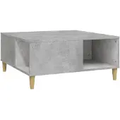vidaXL Table basse gris béton 80x80x36,5 cm Bois composite