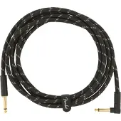 Fender Deluxe 10ft Straight/Angle Instrument Cable Black Tweed