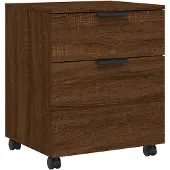 vidaXL Classeur mobile avec roues Chêne marron 45x38x54 cm Bois