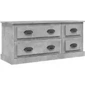 vidaXL Armoire TV gris béton 100x35,5x45 cm Bois composite