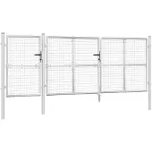 vidaXL Portail de jardin grillagé argenté 400 x 125 cm en acier galvanisé