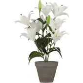 Mica Decorations Lis tigré plante artificielle blanche en pot H47