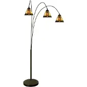 Clayre & Eef Lampadaire Tiffany 200 cm Beige Verre