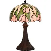Clayre & Eef Lampe de table Tiffany Ø 25x40 cm Verre rose