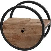 Dimehouse Etagère Murale Ronde Bois Métal Industrielle 30 cm Liv