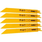 DeWalt Dt2353-qz Saber Saw Blade Set 203 Mm 5 Units Jaune
