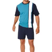 H.I.S. Pyjama court bleu marine / turquoise / blanc