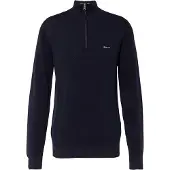 Gant pour homme. 8040523 Pull en coton piqué avec demi-fermeture éclair marine (3XL), Casuel, Manche longue
