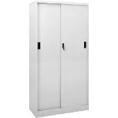 vidaXL Armoire à bureau porte coulissante Gris clair 90x40x180cm Acier
