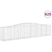 vidaXL Paniers à gabions arqués 25 pcs 400x50x80/100 cm Fer galvanisé