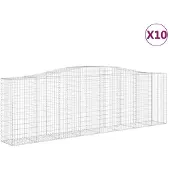 vidaXL Gabions avec arc surélevé 10 pcs 400x50x120/140cm Fer galvanisé