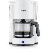 Severin cafetière 10 tasses 1.25 litres 1000W verseuse en verre blanche KA 4816