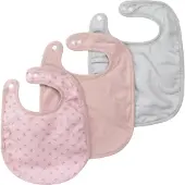 Roba Set De 3 Bavoirs En Coton Bio "Lil Planet" - 23x30 Cm - Certifié Gots - Rose/Mauve