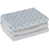 Roba Lot De 3 Couches Lavables En Coton Bio 'lil Planet' 80x80 Cm - Bleu Clair/Gris -