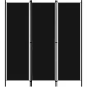 vidaXL Cloison de séparation 3 panneaux Noir 150x180 cm