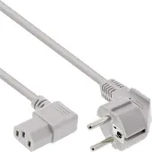 InLine - Câble d'alimentation - power CEE 7/7 (M) incliné pour power IEC 60320 C13 incliné - 50 cm - gris