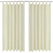vidaXL 2 pcs Rideau à Passant Micro Satin Crème 140 x 245 cm