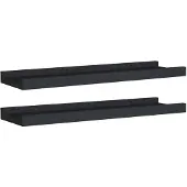vidaXL Étagères à rebord pour cadre photo 2 pcs Noir 40x9x3 cm MDF