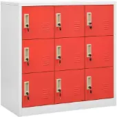 vidaXL Armoires à casiers 5 pcs Gris clair et rouge 90x45x92,5cm Acier