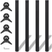 vidaXL 4 pieds de table réglables en hauteur noir 870 mm