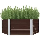 vidaXL -Pflanzer erhoben 129 x 129 x 46 cm galvanisé Stahlbraun