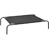 vidaXL Lit surélevé pour chien Noir S Textilène