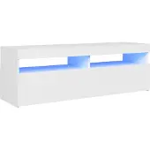 vidaXL Armoire TV avec lampes LED blanc 120x35x40 cm