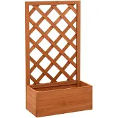 vidaXL Jardinière à treillis de jardin Orange 50x25x90cm Bois de sapin